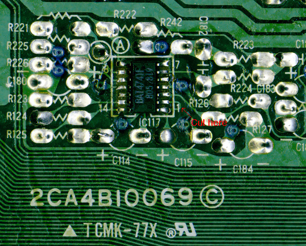 PHC-70FD soundfix IC117
        cut track location